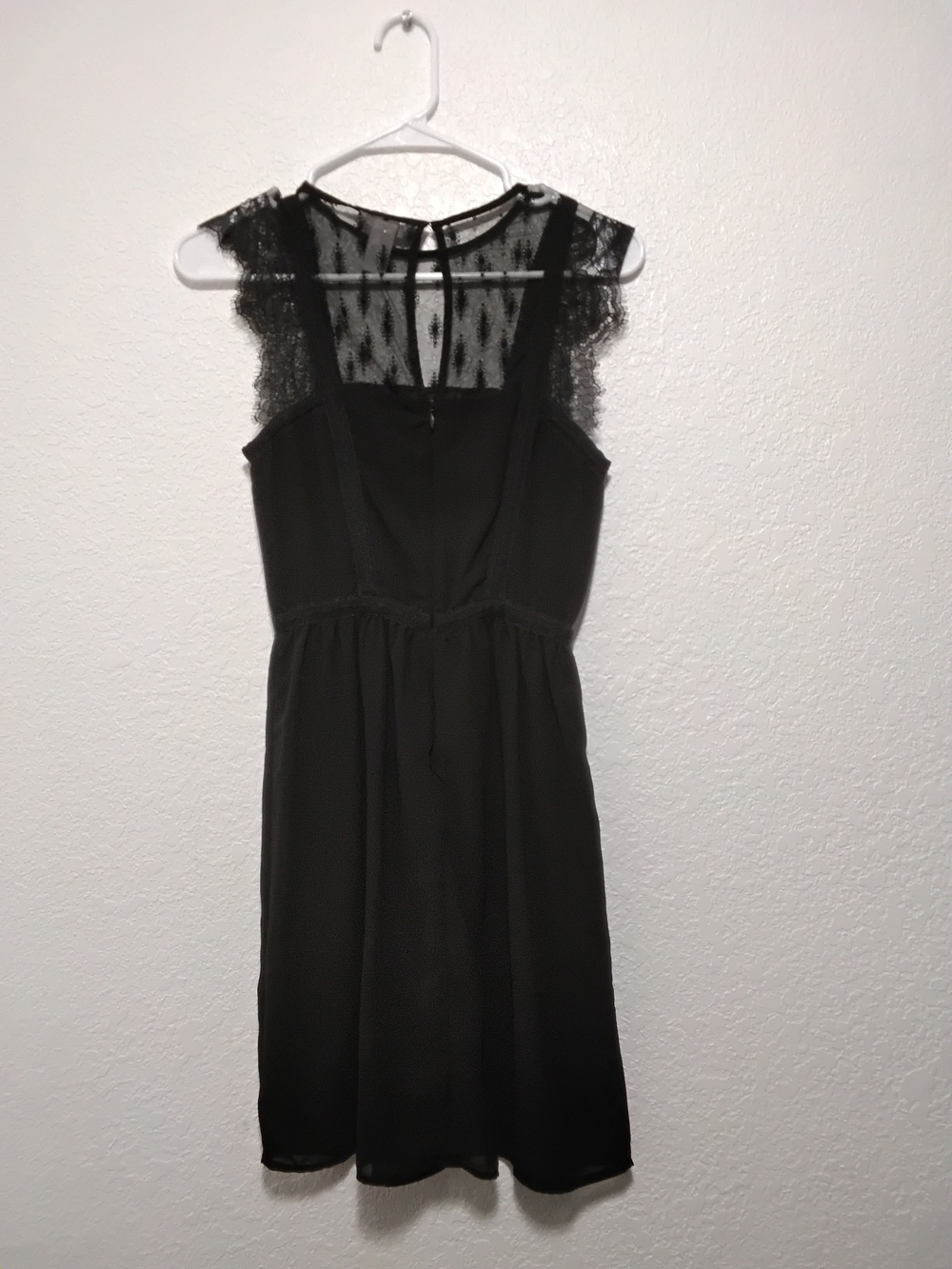 H&M Black Lace Yoke Midi Dress Size 2 - Picture 4 of 9